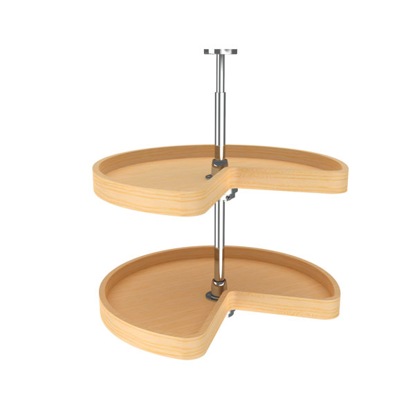 RevAShelf Banded Wood Kidney 2Shelf Lazy Susan Shelf for Corner Base